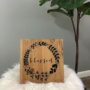 Wooden Blessed Cute Sign Decor